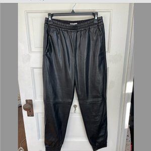 Aritzia Black Leather Joggers Size 4